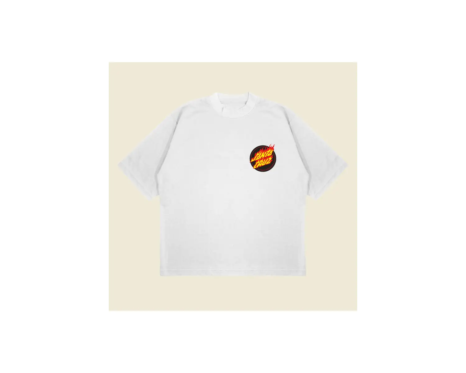 Flaming Dot Santa Cruz Baskılı Oversize Unisex Pamuklu Nefes Alan Kalın Kumaşlı