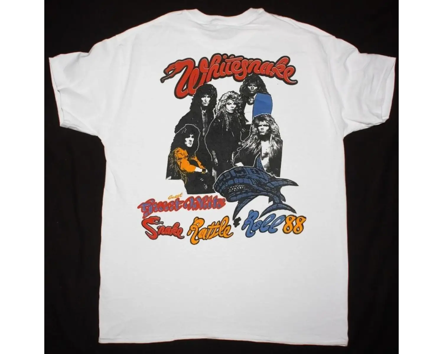 FLEETWOOD MAC BEHIND THE MASK TOUR NEW WHITE T-SHIRT ÖN VE ARAKA BASKILI