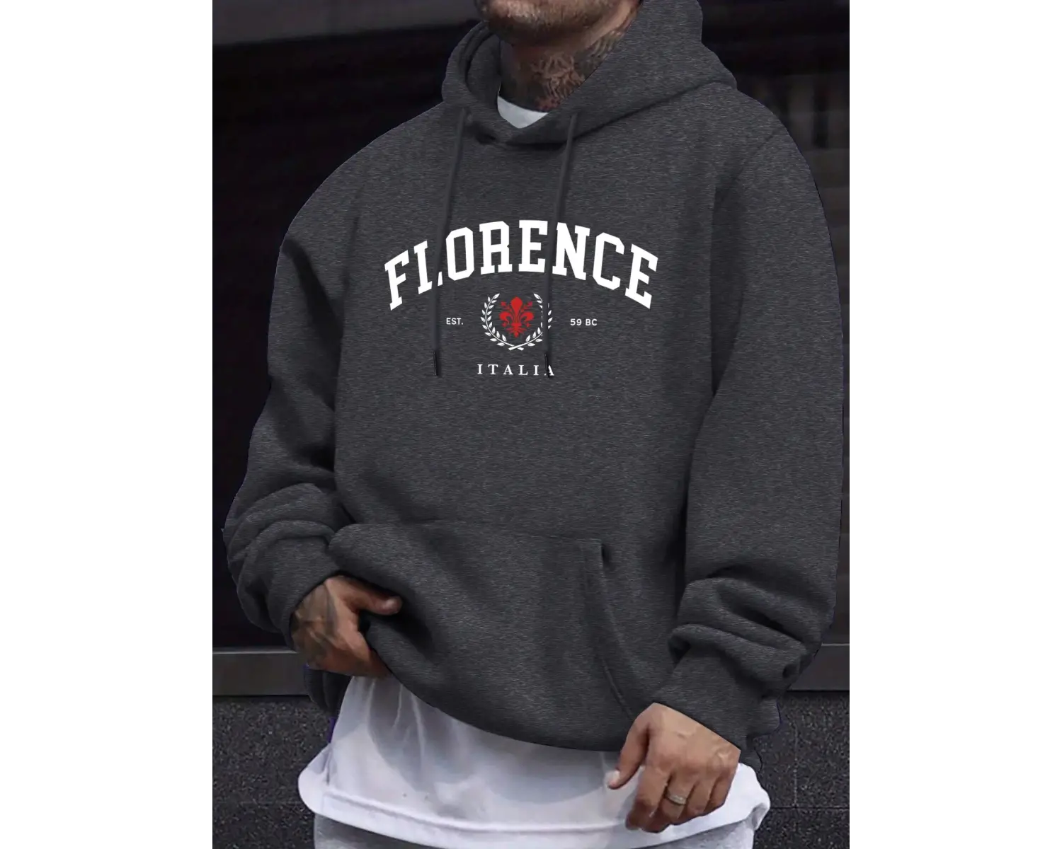 Florence Italia Letter Print Man Daily 12 Renk Üstler Spor Basit Kazak Sonbahar Bol Kapüşonlu