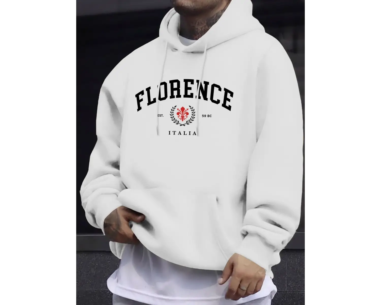 Florence Italia Letter Print Man Daily 12 Renk Üstler Spor Basit Kazak Sonbahar Bol Kapüşonlu