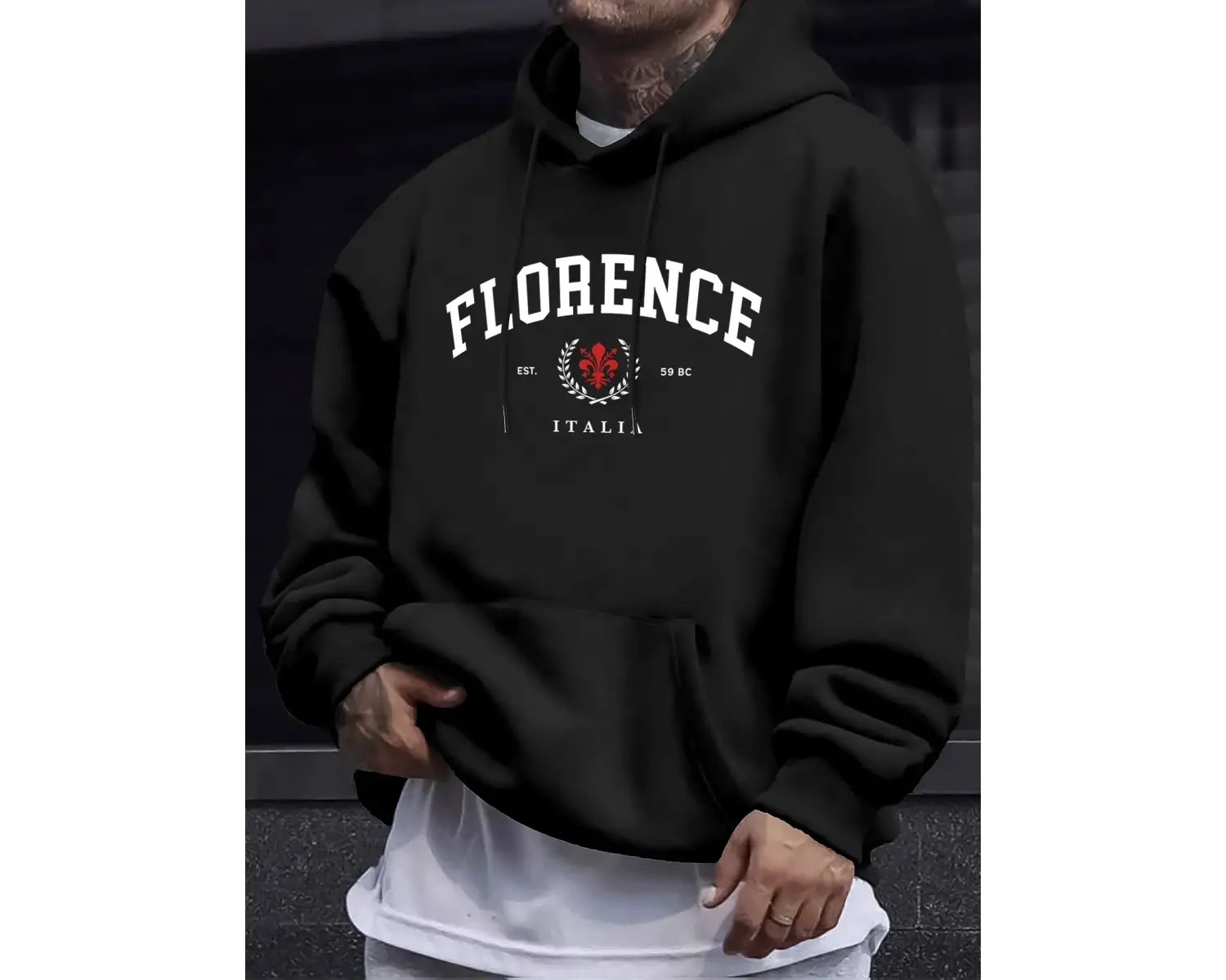 Florence Italia Letter Print Man Daily 12 Renk Üstler Spor Basit Kazak Sonbahar Bol Kapüşonlu