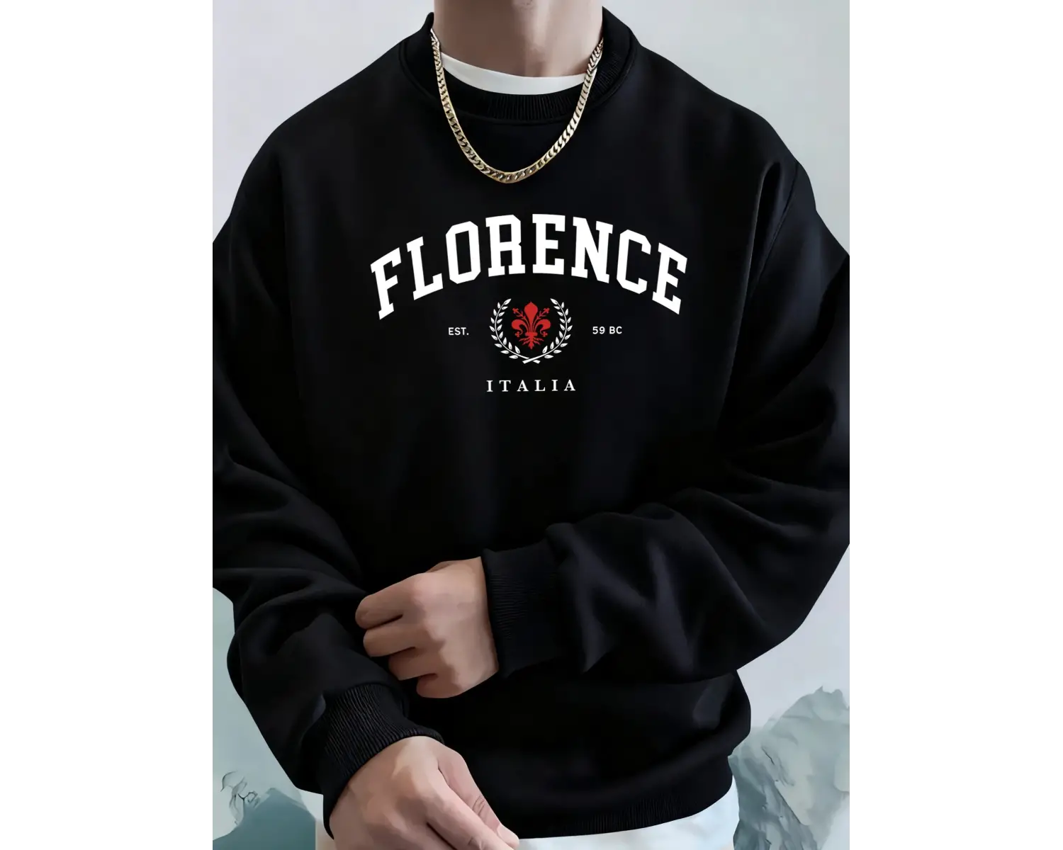 Florence Italia Mektup Desenli Giysiler Unisex Spor Sokak Hoody Gevşek Günlük Spor Giyim Sonb