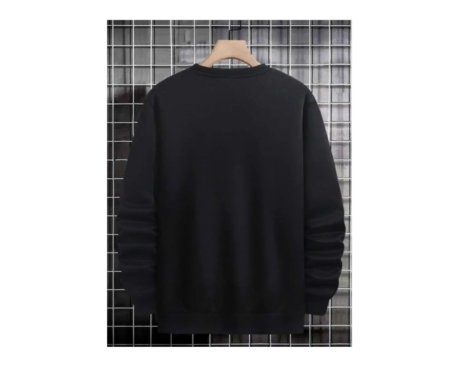 Flower Oversize Bisiklet Yaka Pamuklu Sweatshirt Siyah