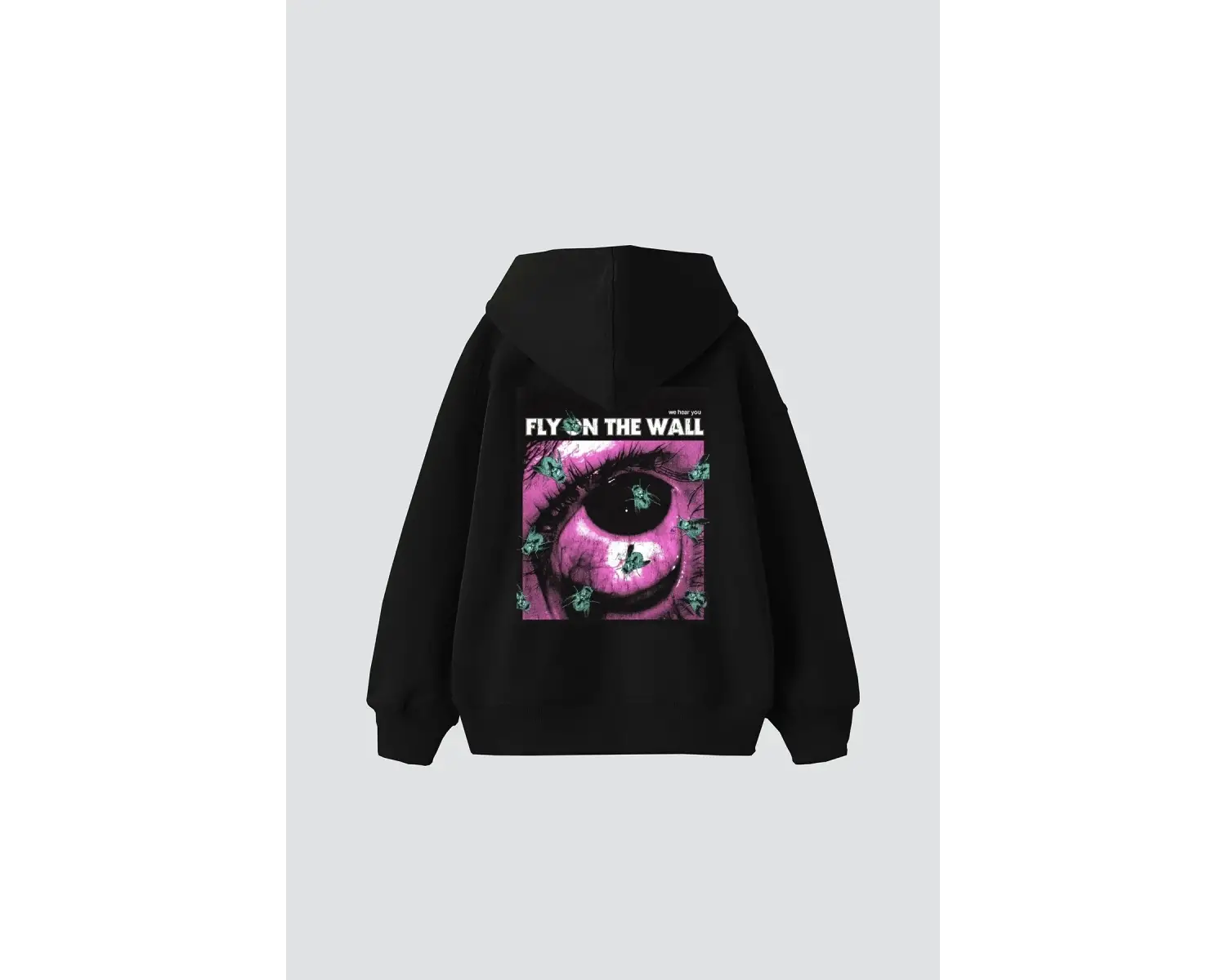 Fly On The Wall Baskılı Oversize Unisex Beyaz