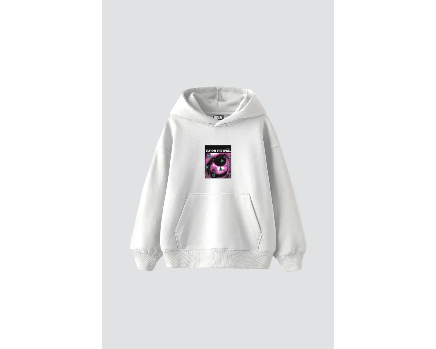 Fly On The Wall Baskılı Oversize Unisex Beyaz