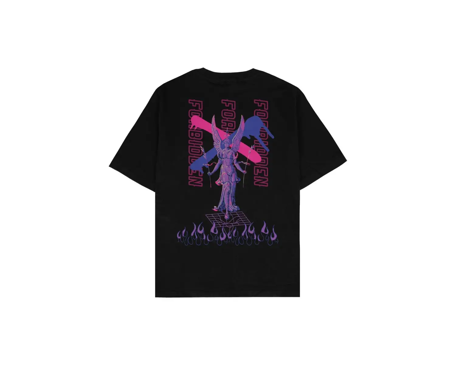 Forbidden Siyah Oversize Unisex T-shirt