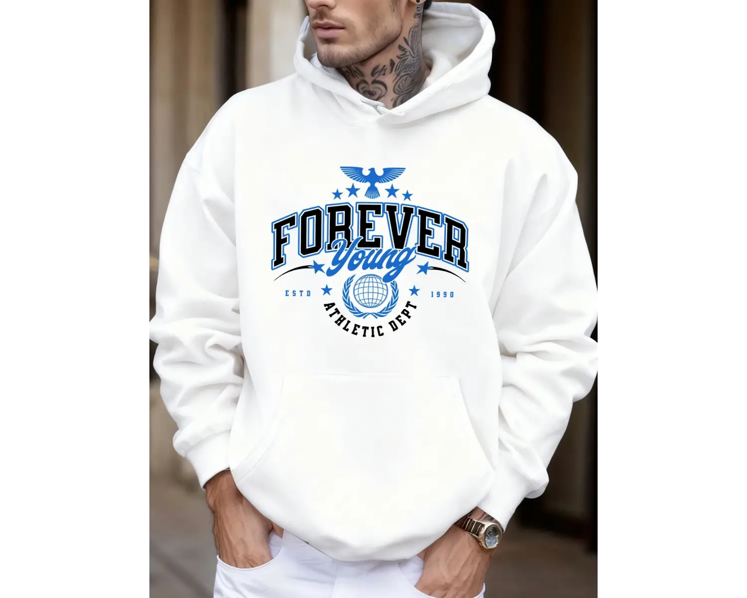 Forever Young Athletic Dept 1990 Baskılı Erkek Yeni Sonbahar Tüm Maçlara Uygun Tişörtler Soka