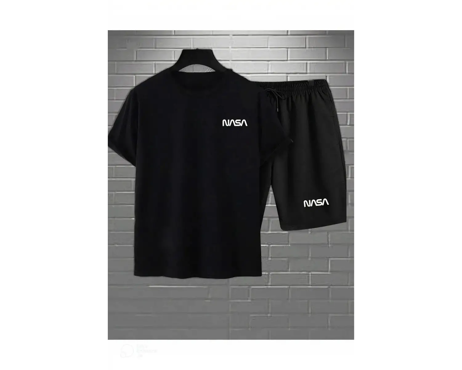 FoxSkin Sportswear&Company Siyah Unisex Alt Üst Nasa Baskılı Takım Şort FoxSkin NasaTakımm