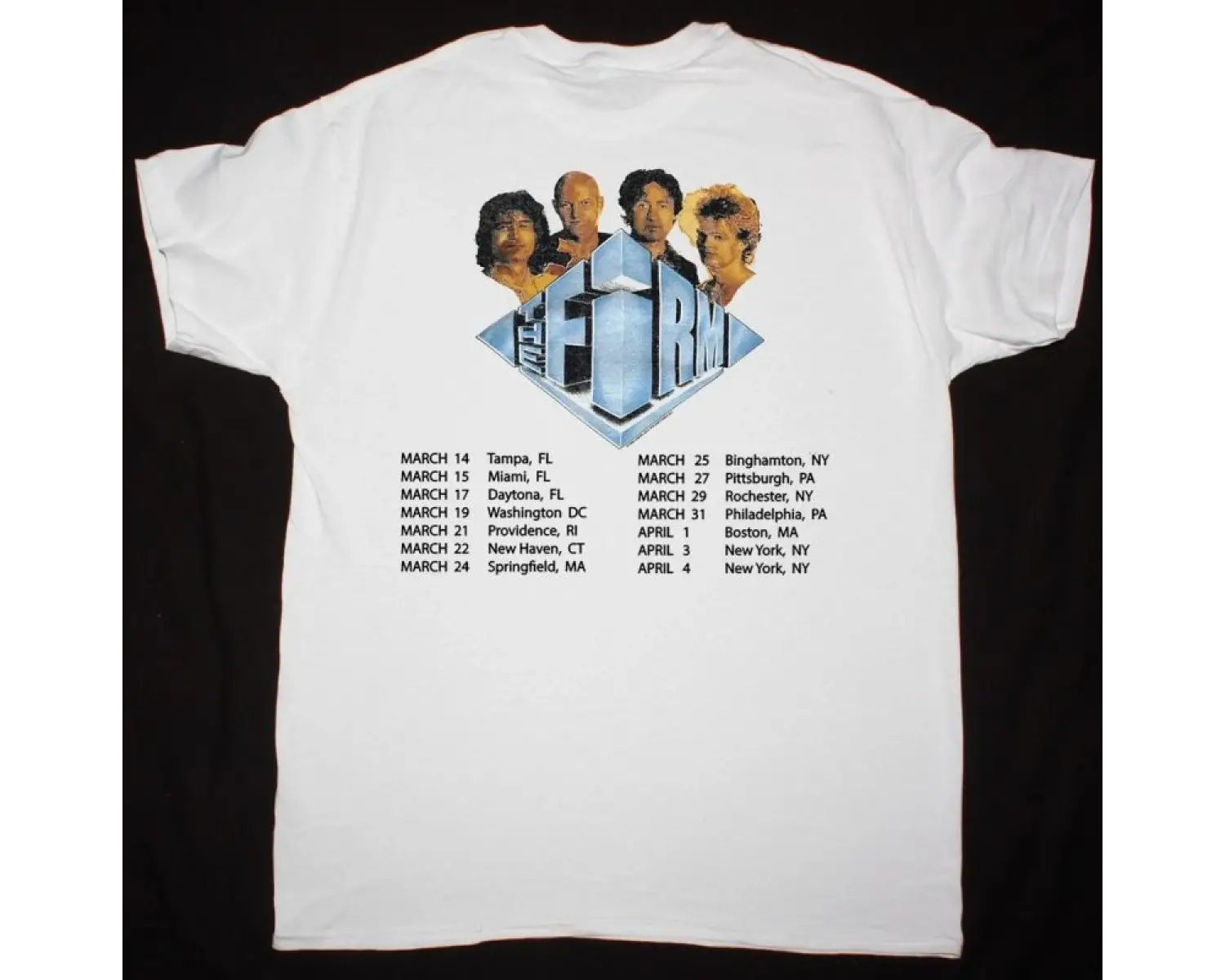FRANK ZAPPA THEM OR US JUMBO PRINT NEW WHITE T-SHIRT ÖN VE ARAKA BASKILI