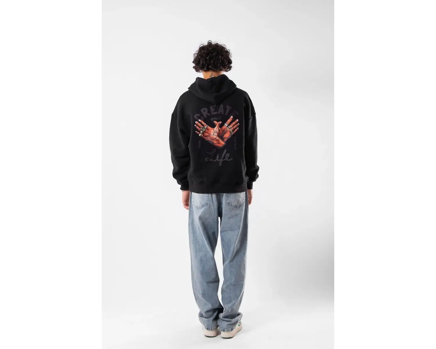 Free Gangster Baskılı Oversize Unisex Beyaz