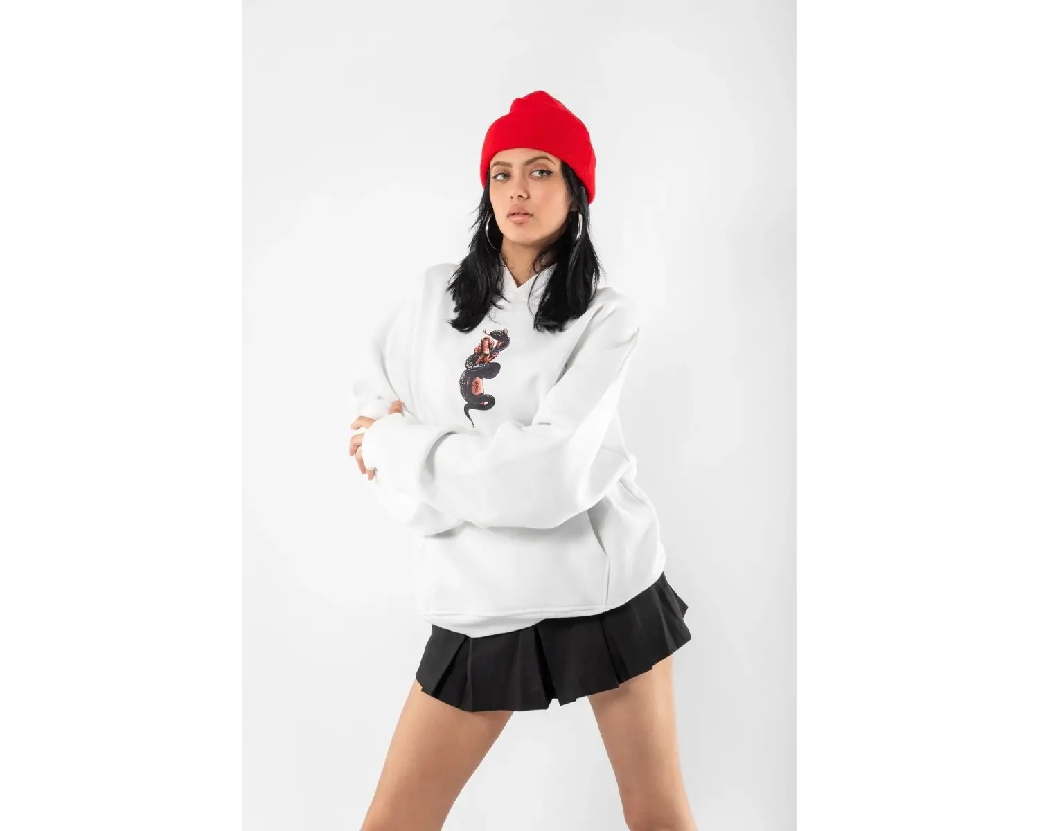 Free Gangster Baskılı Oversize Unisex Beyaz