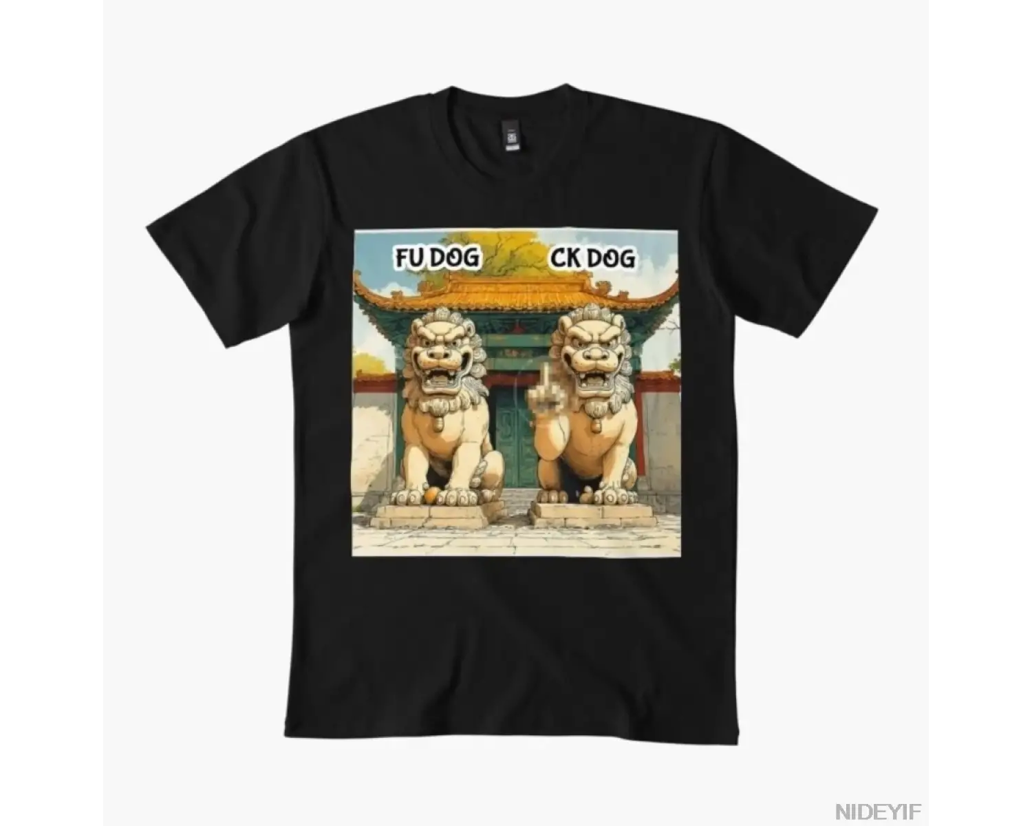 Fu Dog & Ck Dog Erkek Kadın Tişörtü %100 Pamuklu Tişörtler Kısa Kollu Üstler 1210-3