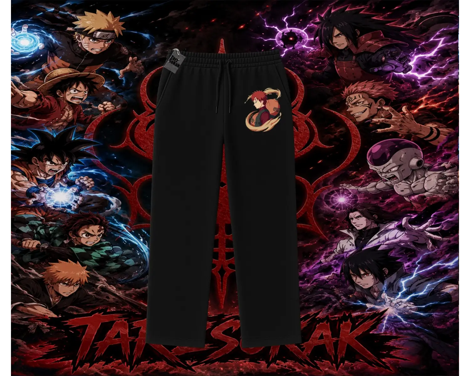 Gaara Naruto Anime Karakteri Unisex Baggy Eşofman Altı Beyaz