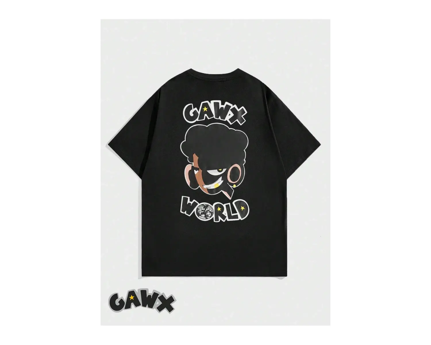 GAWX Karikatür ve Harf Grafikli Tişört