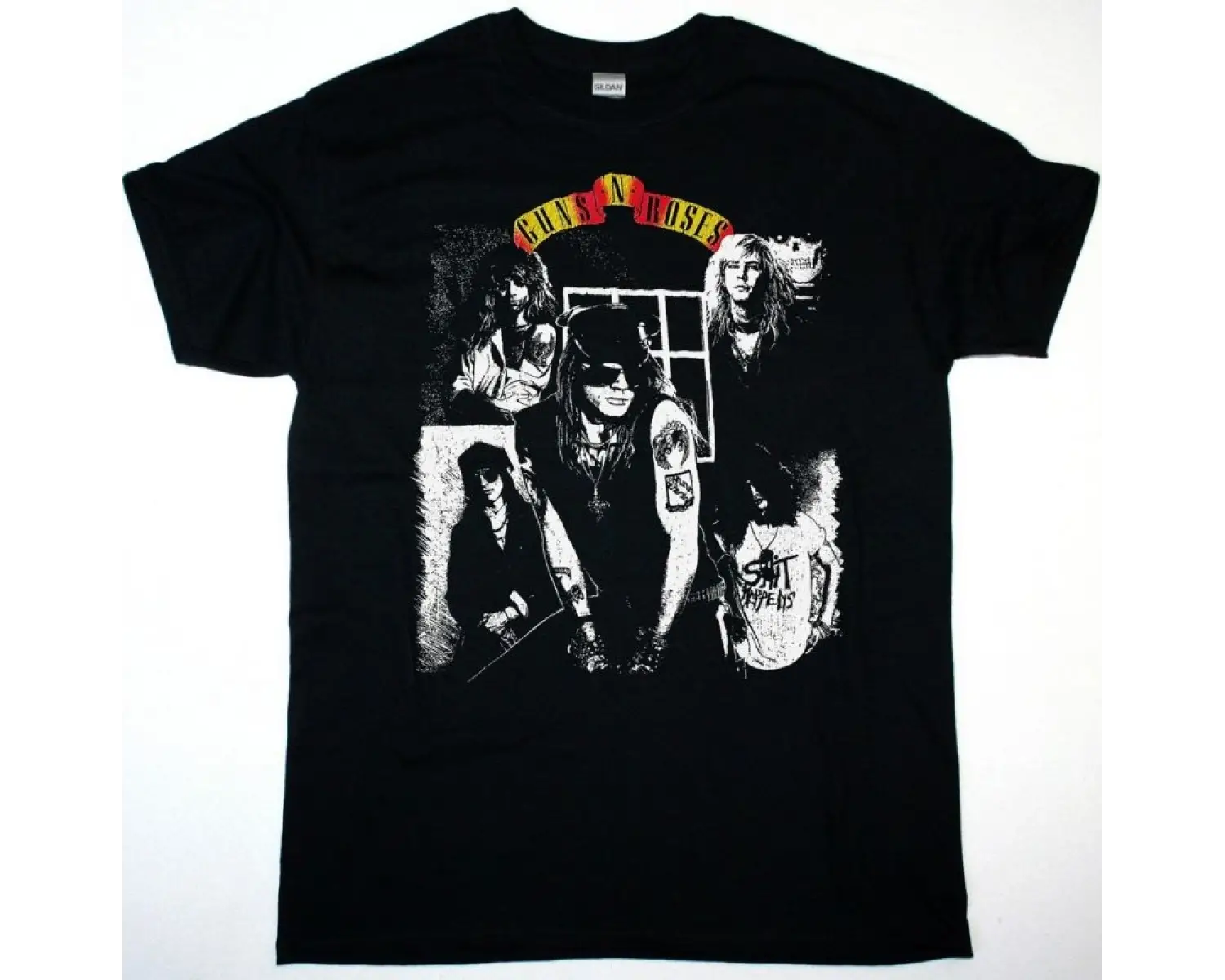 GBH STUDS AND ACNE NEW BLACK T SHIRT ÖN VE ARAKA BASKILI