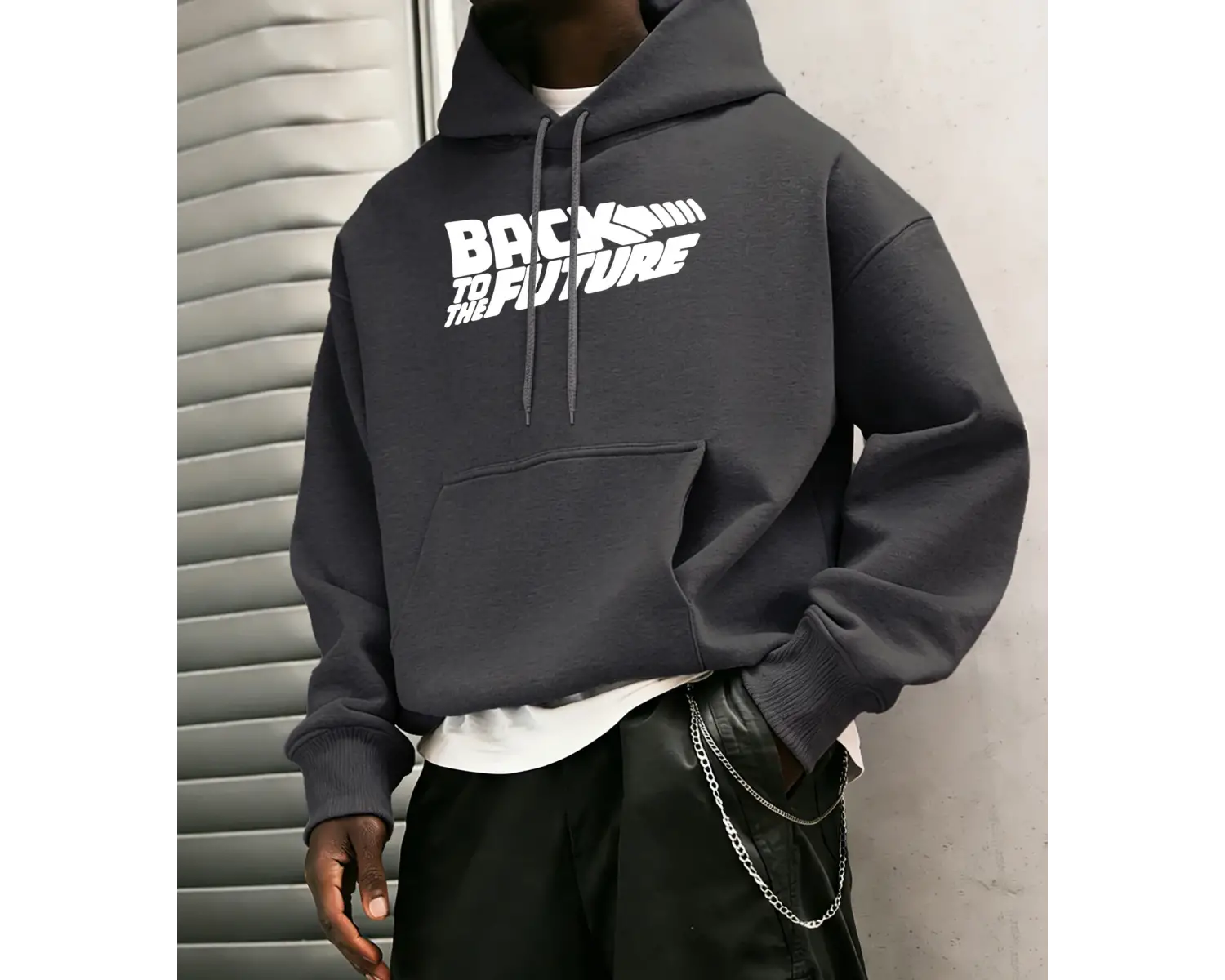 Geleceğe Dönüş Baskılı Sokak Günlük Kapüşonlu Üstleri Erkek Polar Modası Sweatshirtler Sonbah