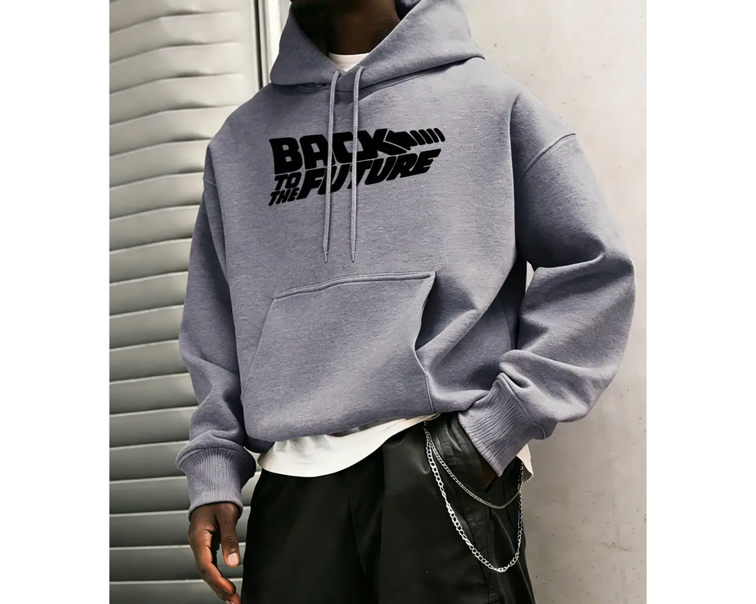 Geleceğe Dönüş Baskılı Sokak Günlük Kapüşonlu Üstleri Erkek Polar Modası Sweatshirtler Sonbah