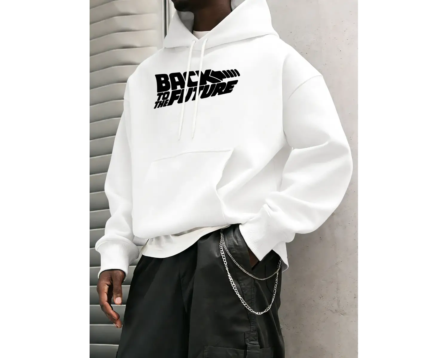 Geleceğe Dönüş Baskılı Sokak Günlük Kapüşonlu Üstleri Erkek Polar Modası Sweatshirtler Sonbah