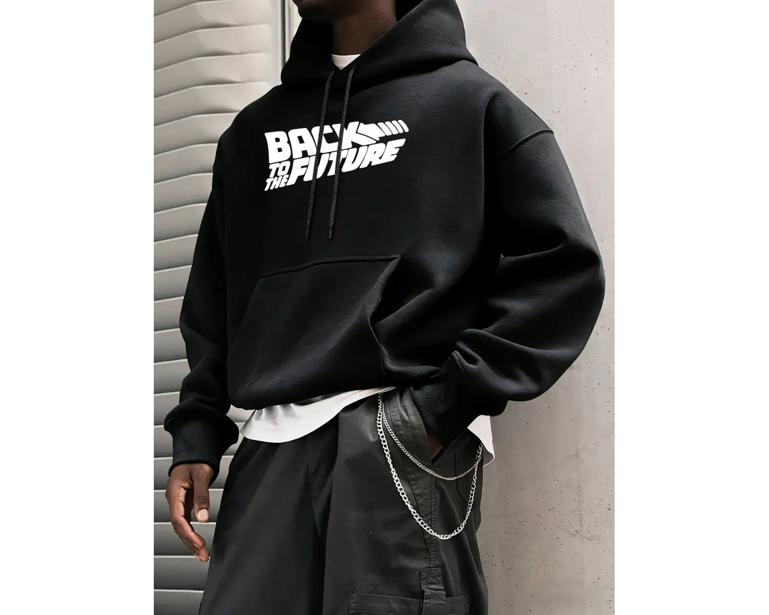 Geleceğe Dönüş Baskılı Sokak Günlük Kapüşonlu Üstleri Erkek Polar Modası Sweatshirtler Sonbah