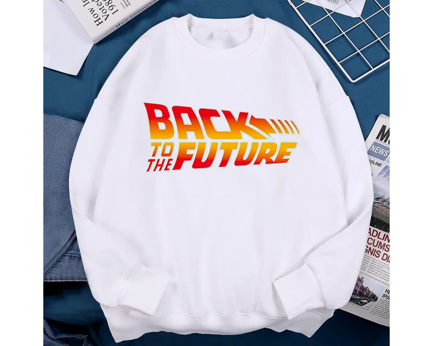 Geleceğe geri film logosu Hoodie erkekler Vintage Casual Hoody Anime gevşek kazak Harajuku po