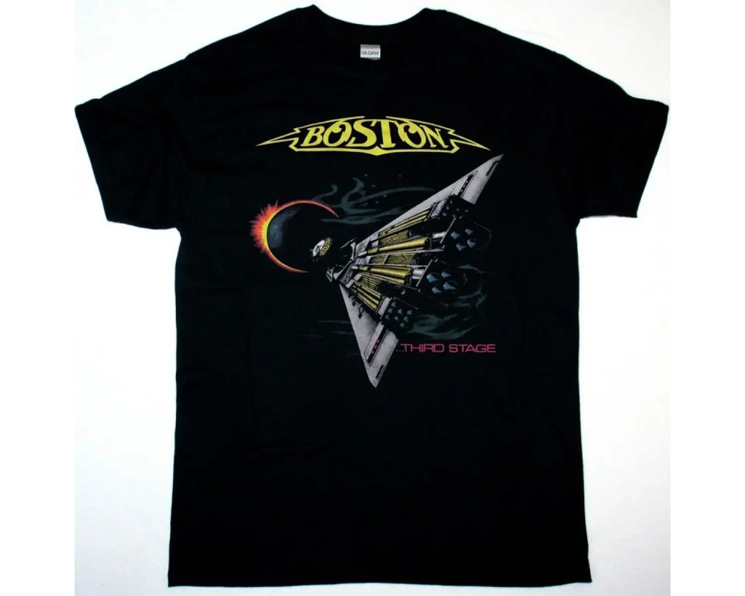 GENESIS A TRICK OF THE TAIL NEW BLACK T-SHIRT ÖN VE ARAKA BASKILI