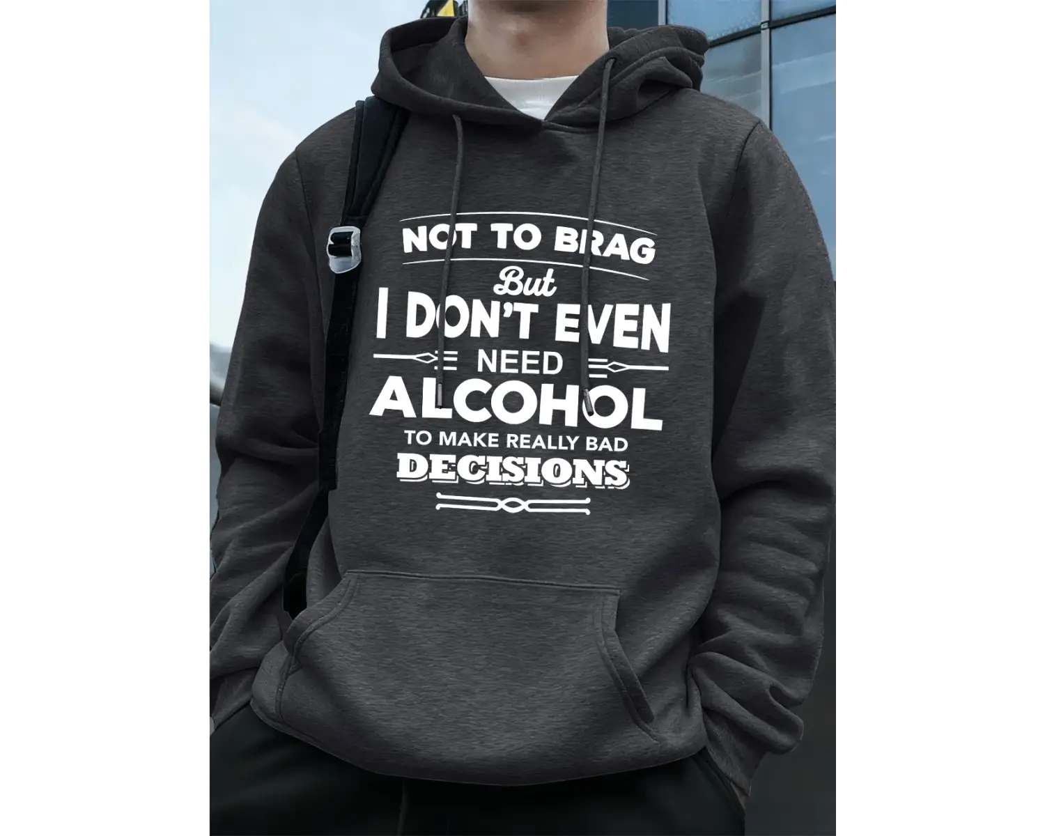 Gerçekten Kötü Kararlar Verin Baskılı Erkek Kapüşonlu Üstü Sonbahar Bol Sweatshirt Hip Hop Ce