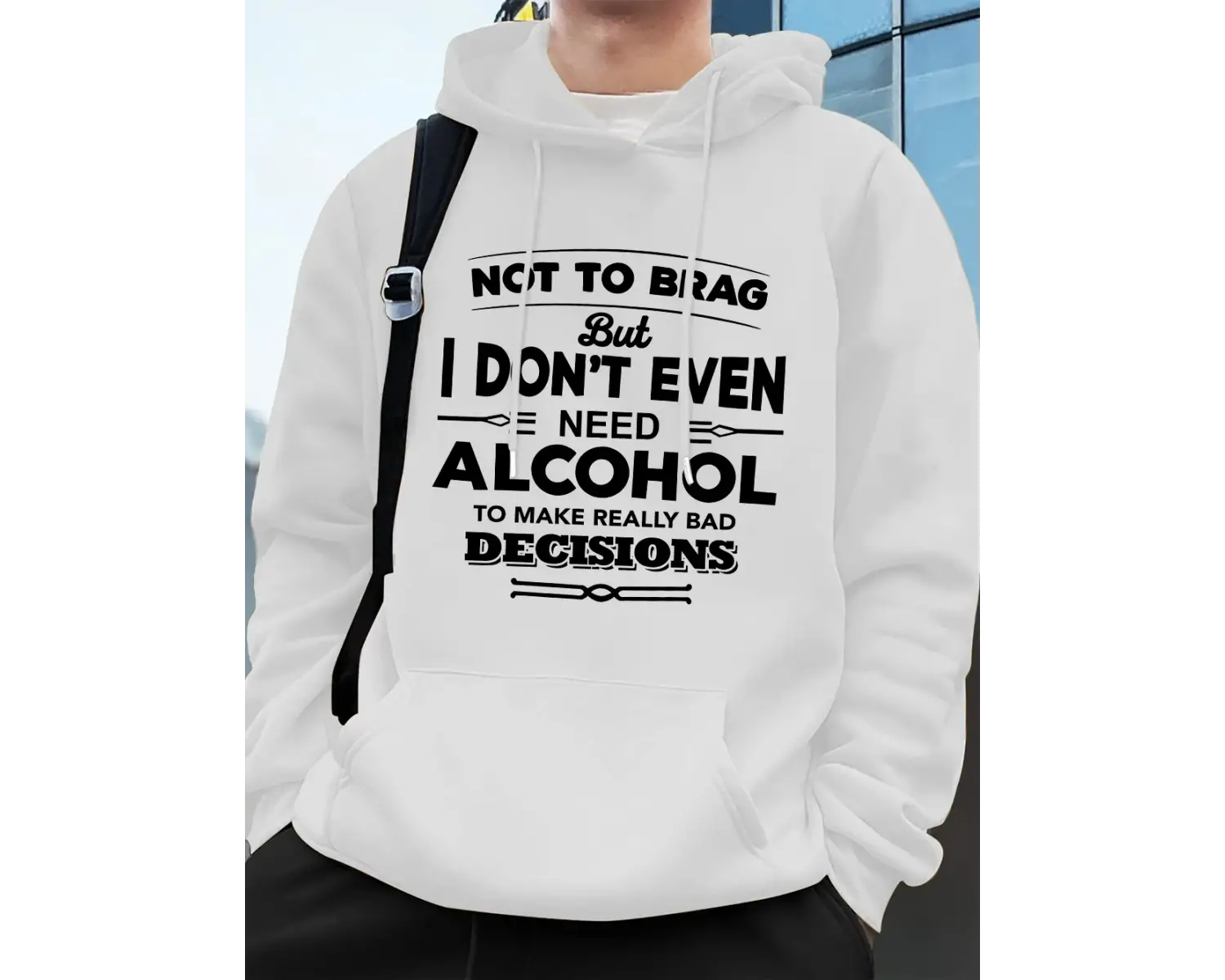 Gerçekten Kötü Kararlar Verin Baskılı Erkek Kapüşonlu Üstü Sonbahar Bol Sweatshirt Hip Hop Ce