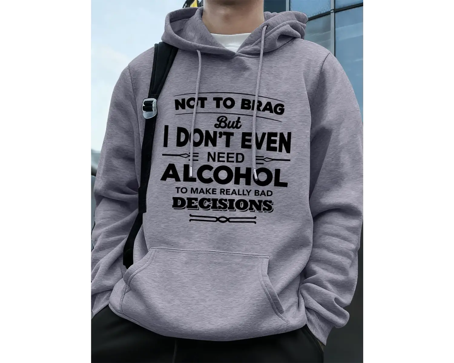 Gerçekten Kötü Kararlar Verin Baskılı Erkek Kapüşonlu Üstü Sonbahar Bol Sweatshirt Hip Hop Ce