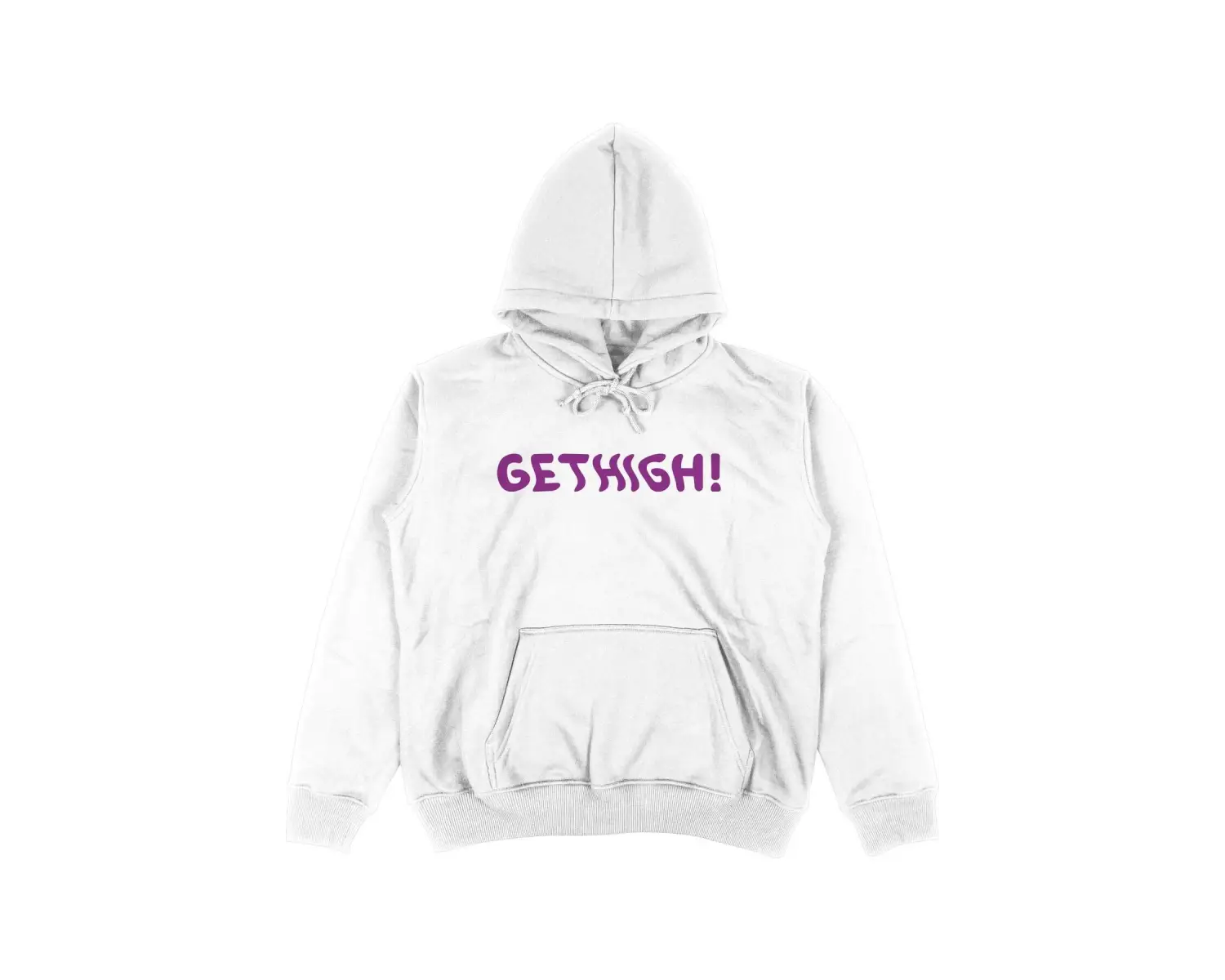 Get High Beyaz Oversize Unisex Kapüşonlu Sweatshirt Hoodie
