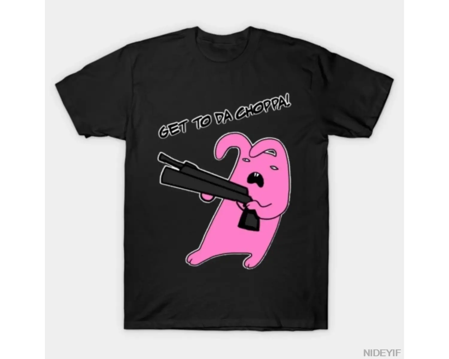 Get to da choppa Erkek Kadın Tişörtü %100 Pamuklu Tişörtler Kısa Kollu Üstler 1205-4