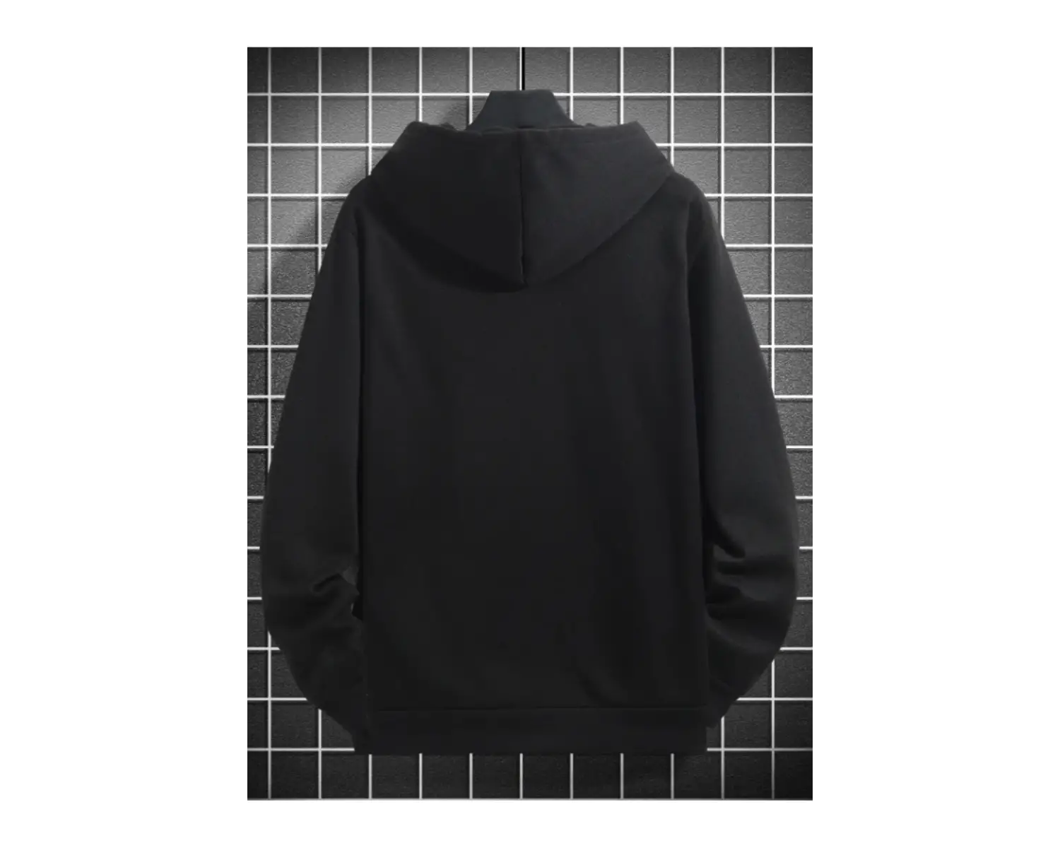 Geyik Renkli Oversize Kapüşonlu Sweatshirt Siyah