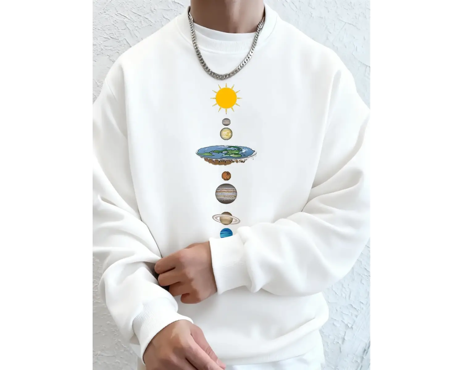 Gezegensel Evren Baskı Erkek Tişörtü Kış Polar Sıcak Kapüşonlular Kore Gevşek Bisiklet Yaka S