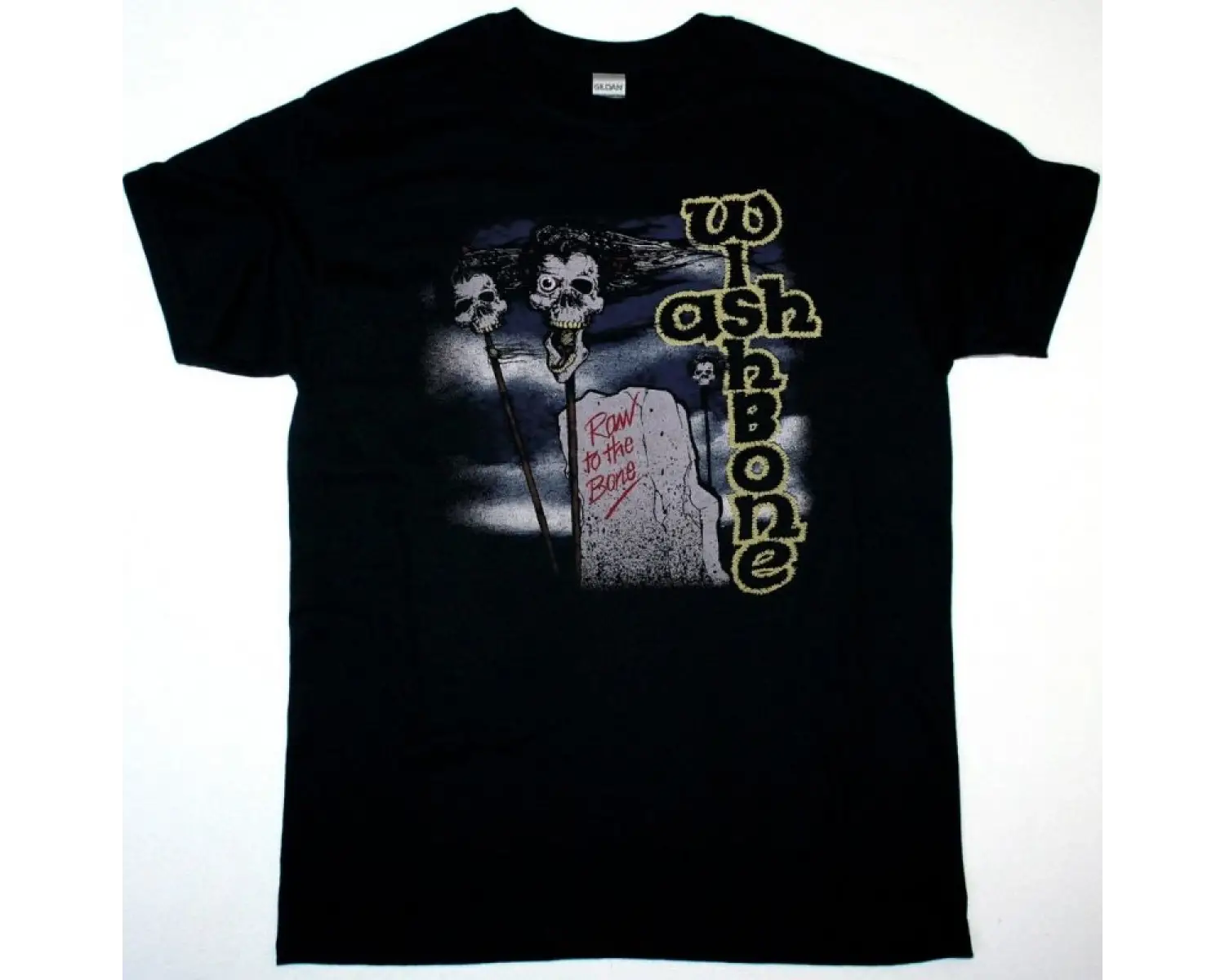 GHOST RATS NEW BLACK T-SHIRT ÖN BASKILI