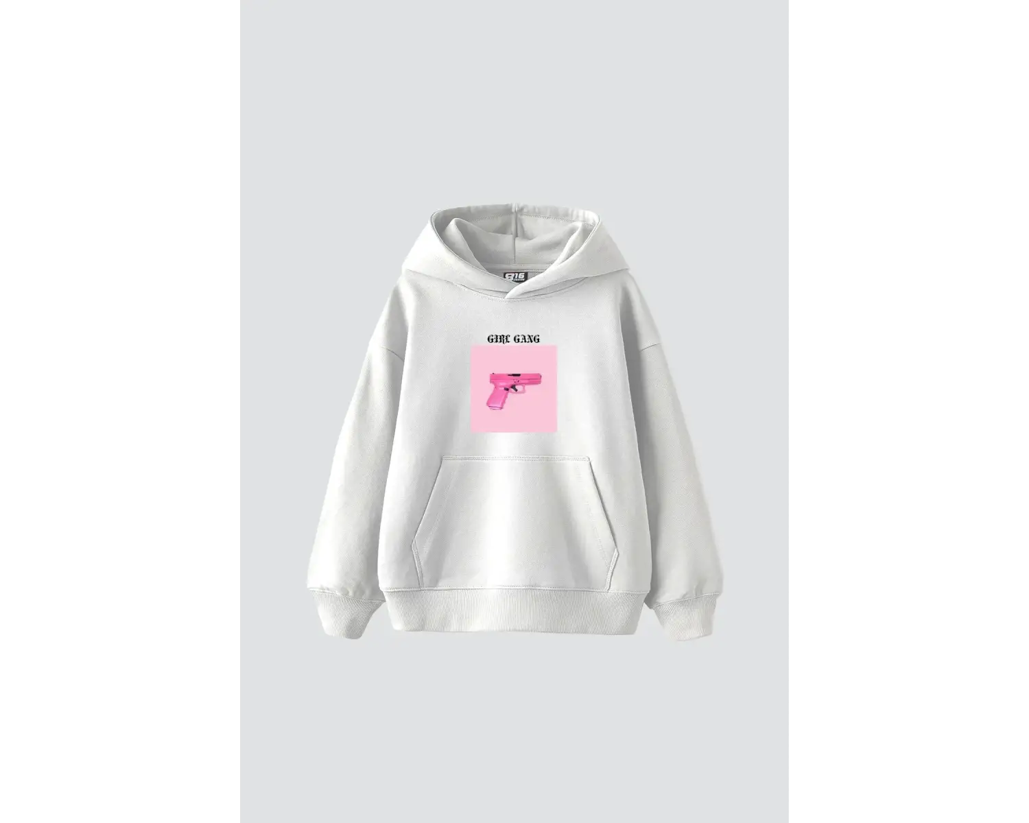 Girl Gang Baskılı Oversize Unisex Beyaz