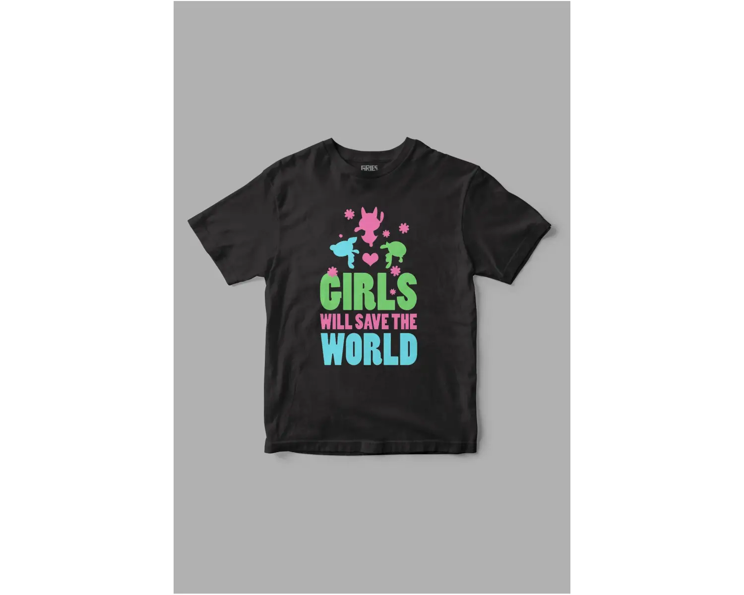 Girls Will Save the World Powerpuff Girls Baskılı Tişört