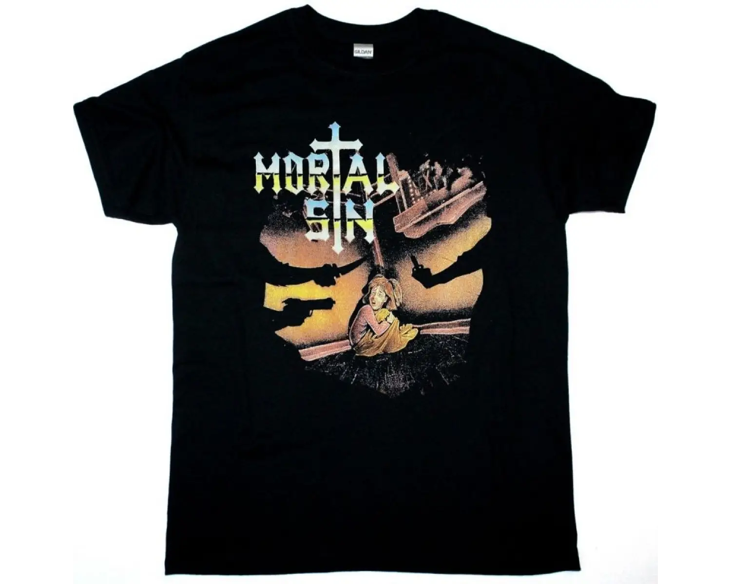 GODSMACK BOSTON BLACK T-SHIRT ÖN VE ARAKA BASKILI