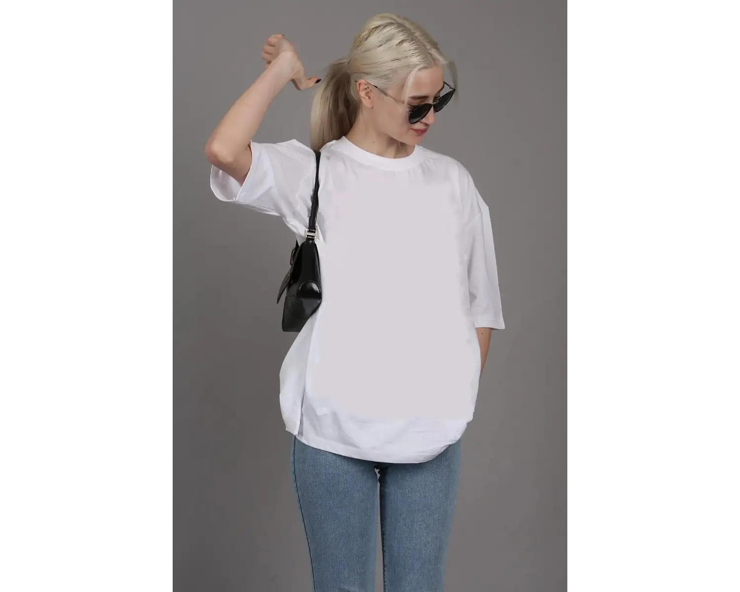 Göğüs Beach Baskılı Oversize Erkek T-Shirt
