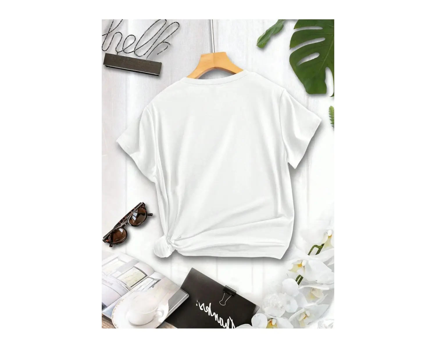 Göğüs Kedi Baskılı Oversize Kadın T-Shirt