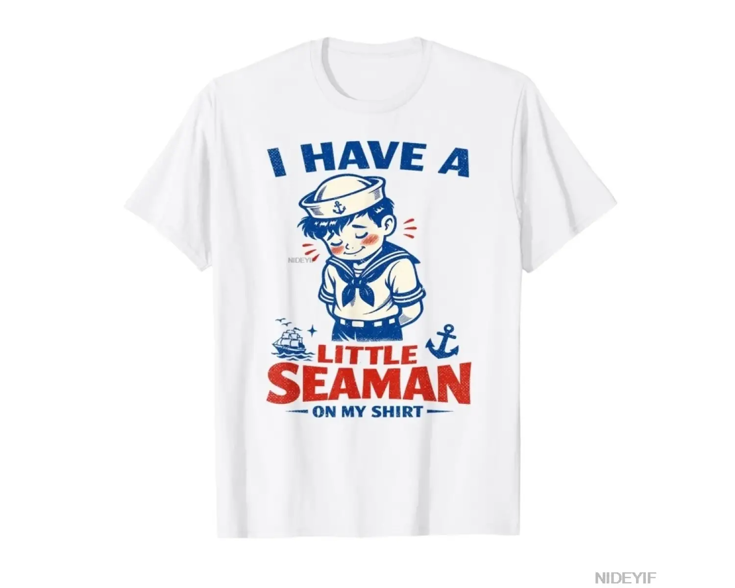 Gömleğimde Küçük Bir Denizci Var, Retro Denizci Tişörtü Erkekler Kadınlar İçin %100 Pamuklu T
