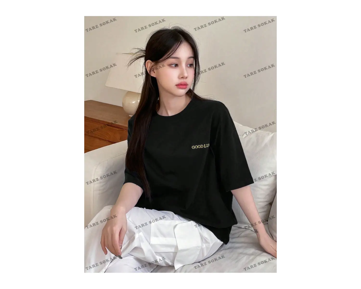 Good Lucky Baskılı Oversize Kalıp Unisex T-shirt