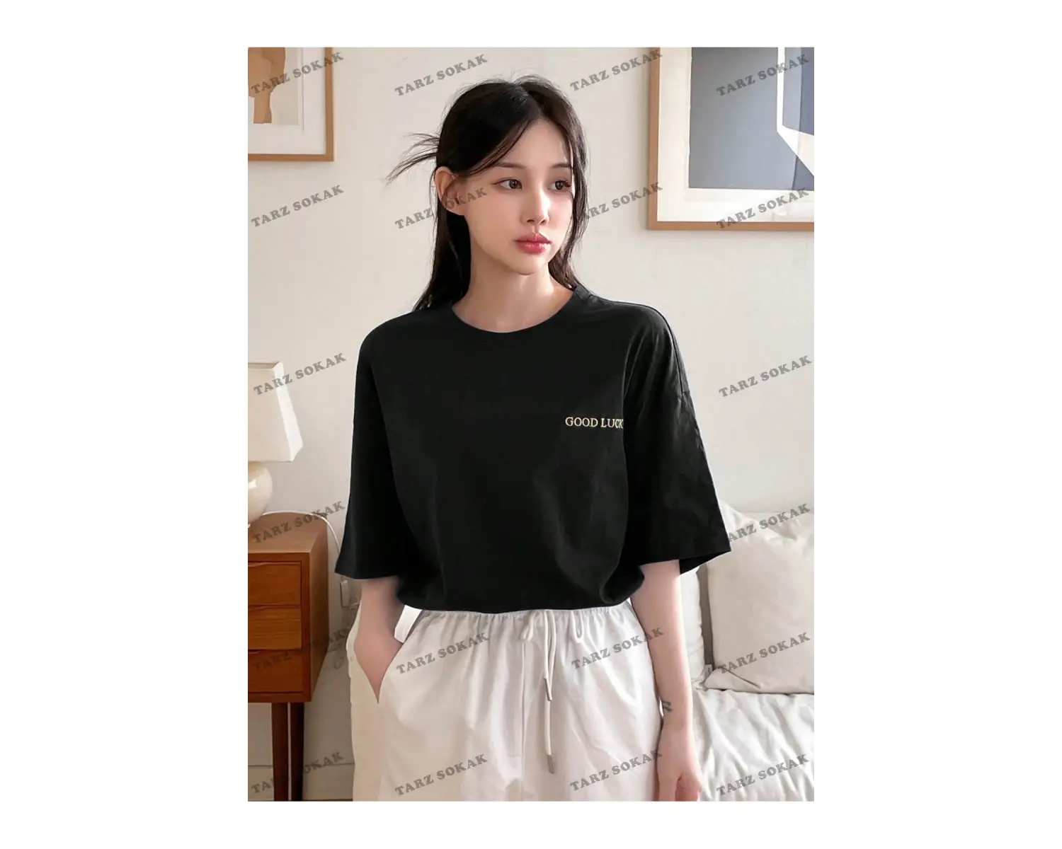 Good Lucky Baskılı Oversize Kalıp Unisex T-shirt