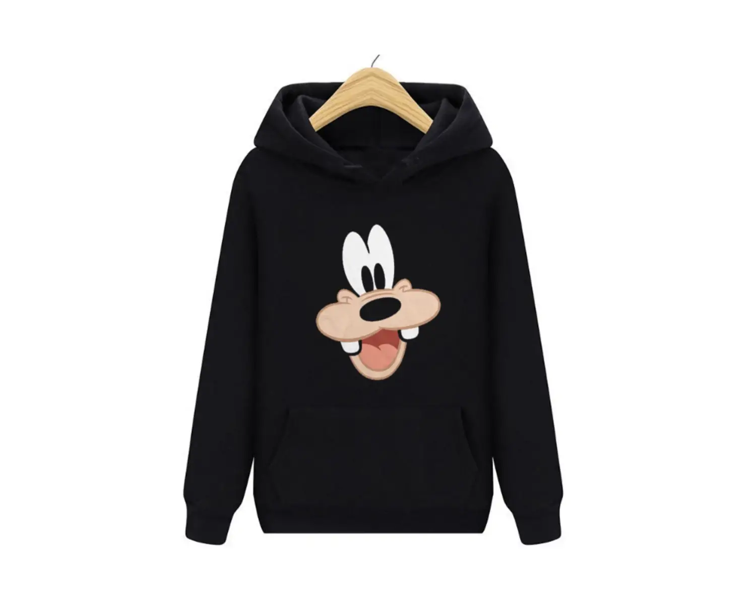 Goofy Face Siyah Unisex Kapşonlu Sweatshirt 00439