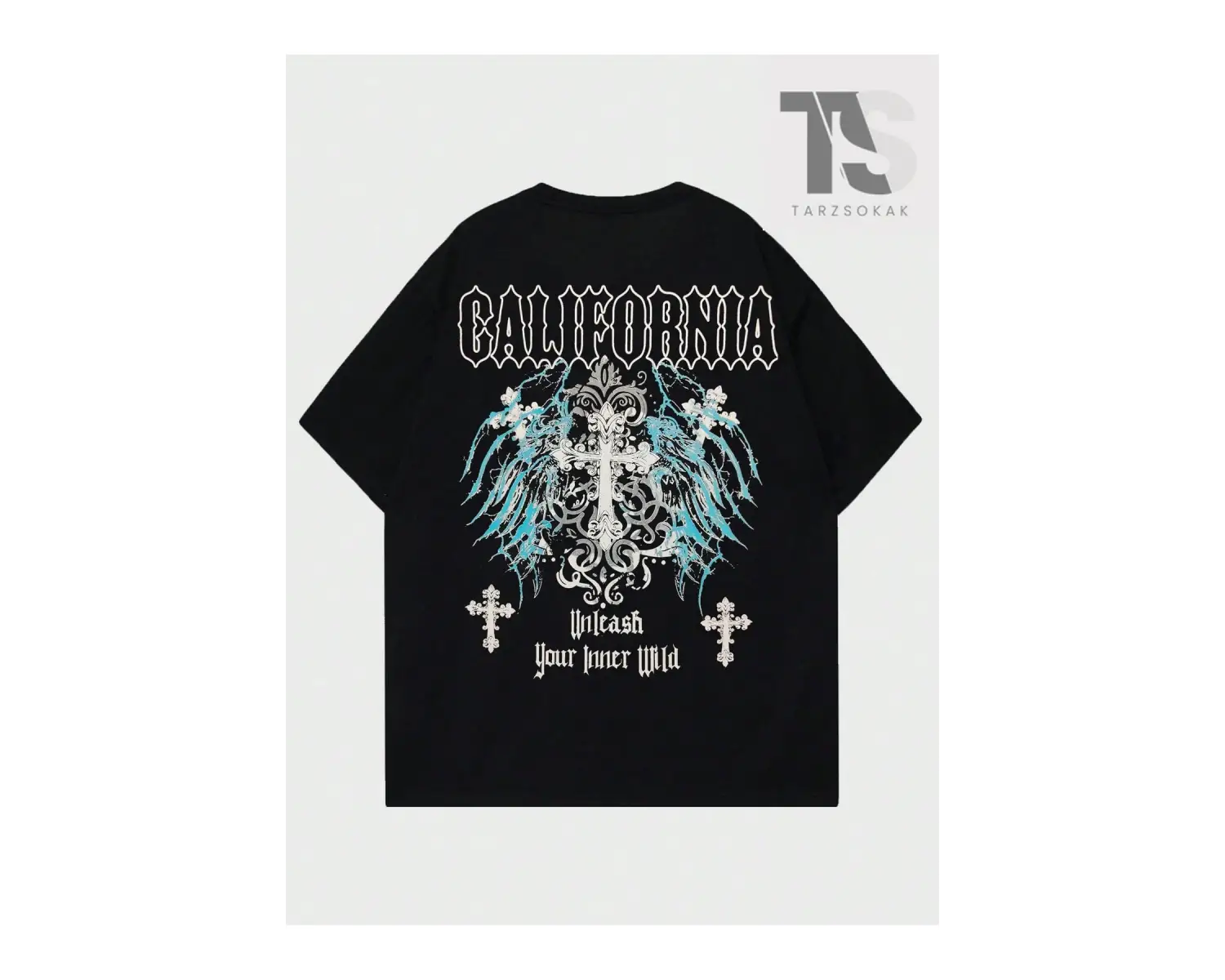 Goth Erkek Harfli ve Grafik Baskılı Tişört