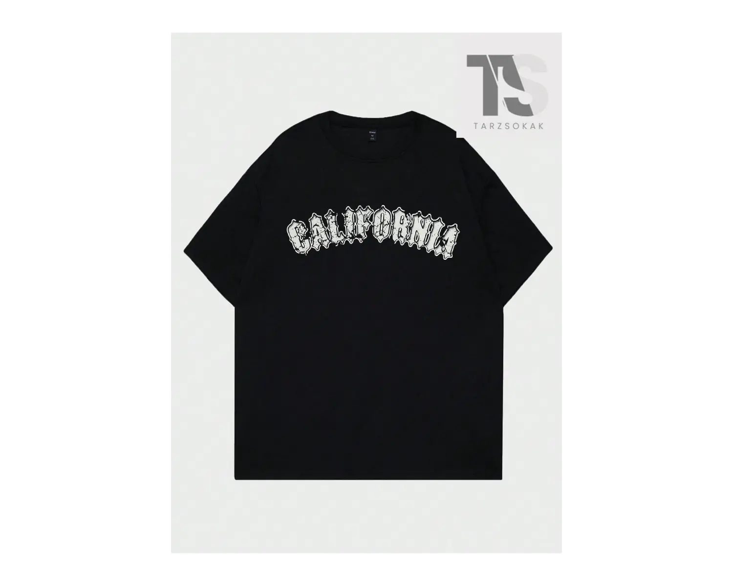 Goth Erkek Kanat ve Harf Baskılı T-shirt