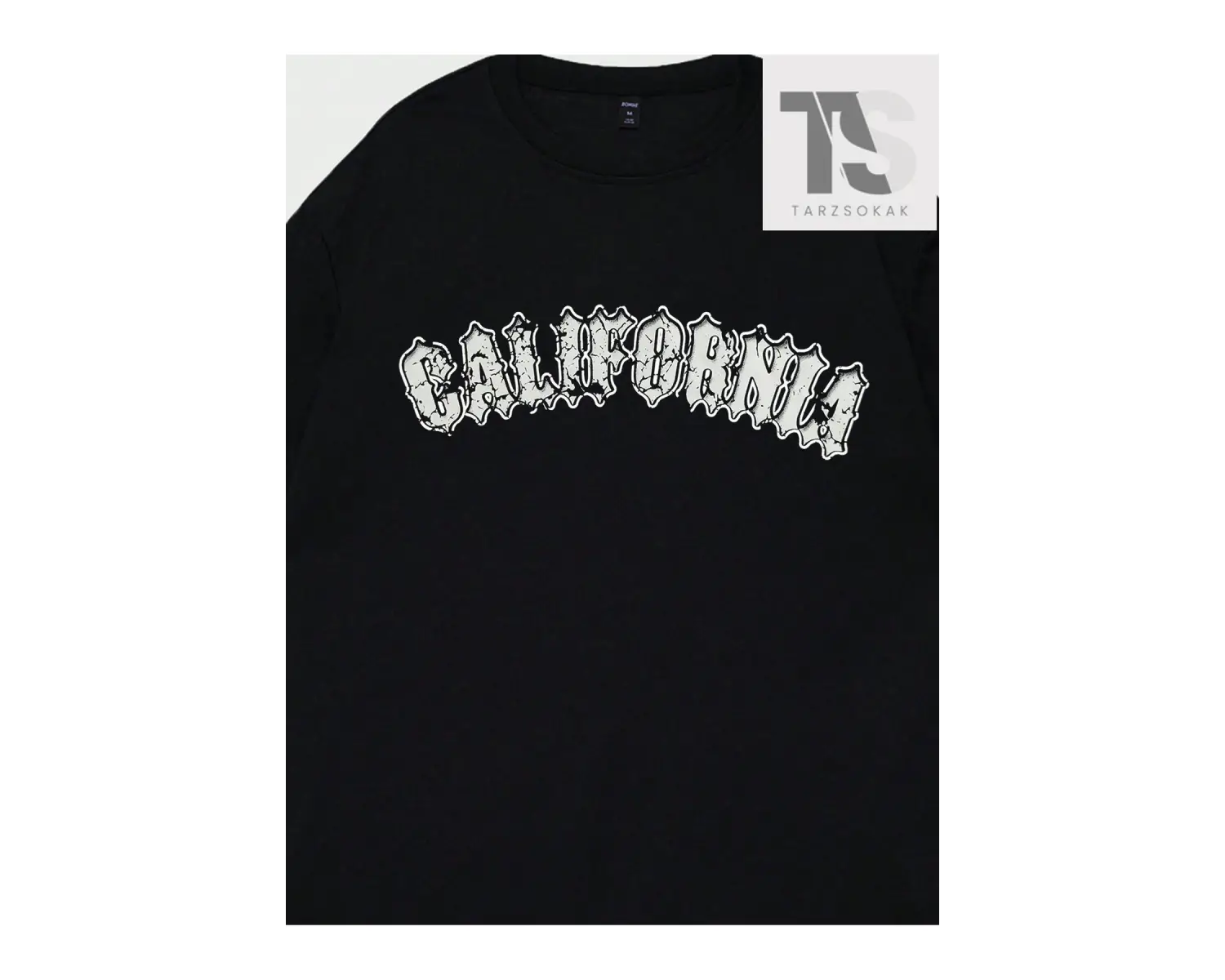 Goth Erkek Kanat ve Harf Baskılı T-shirt