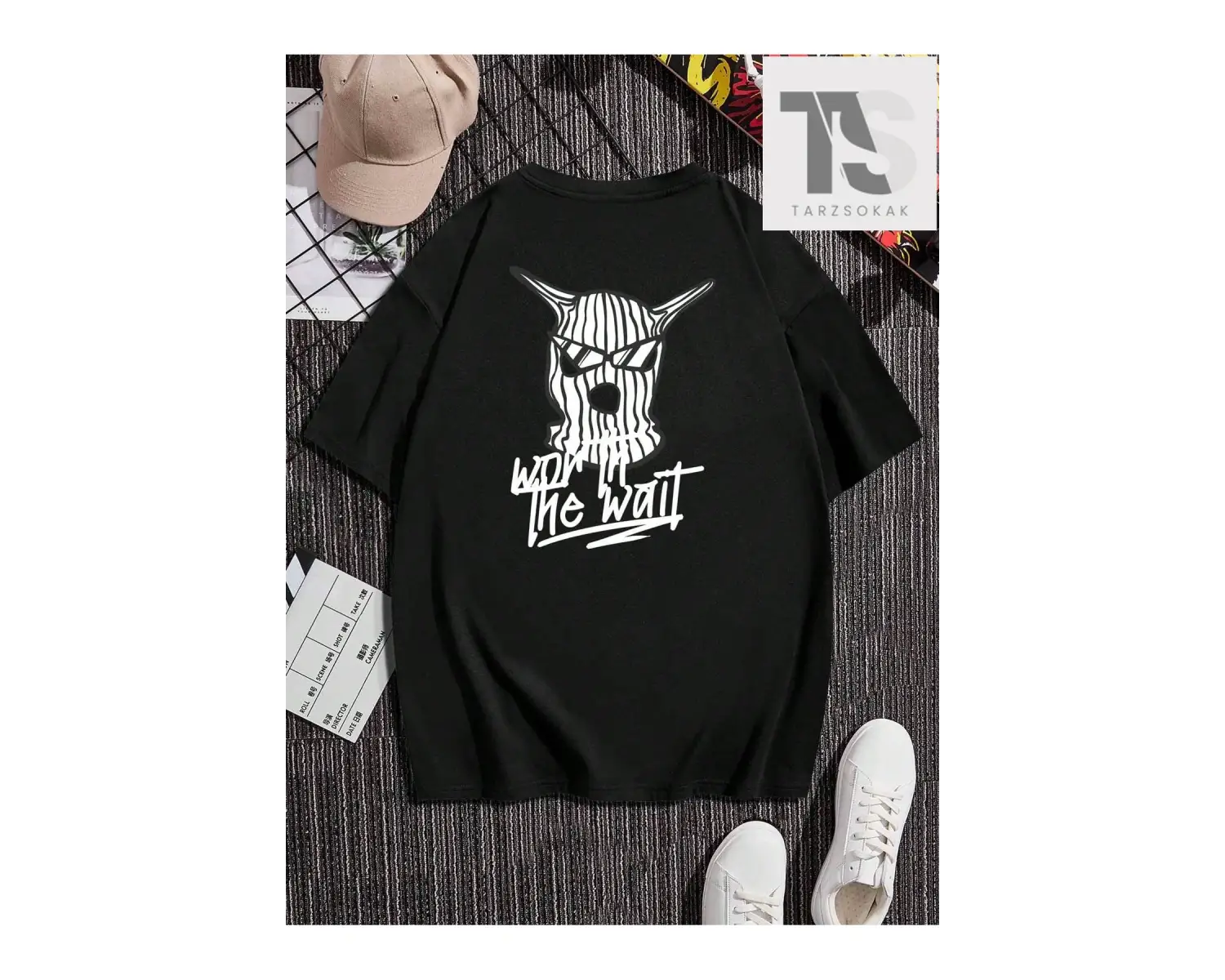 Goth Erkek Örümcek Baskı Ve Harf Grafik Kısa Kollu Tişört