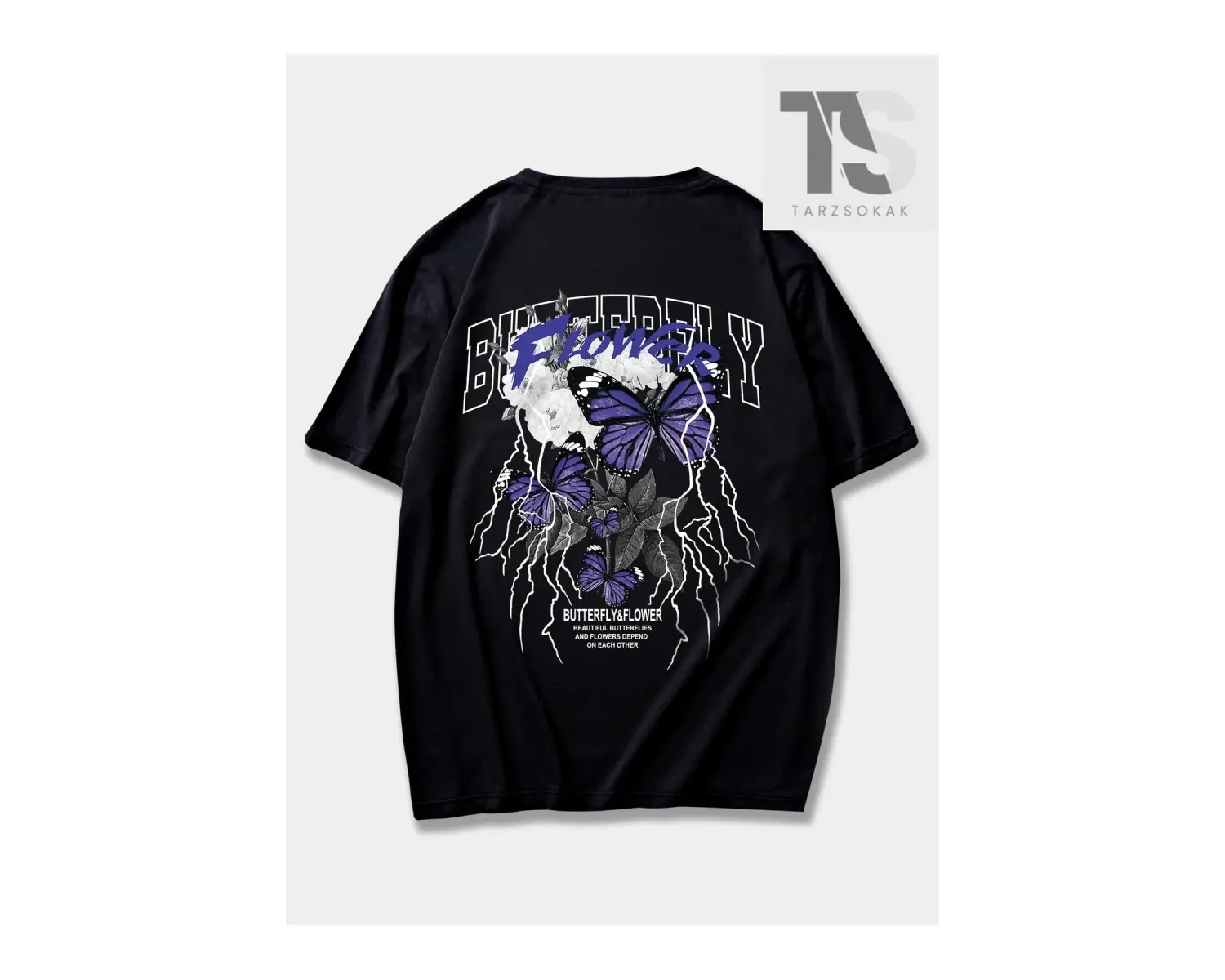 Goth Erkek Pamuk Kafatası Baskılı Tişört