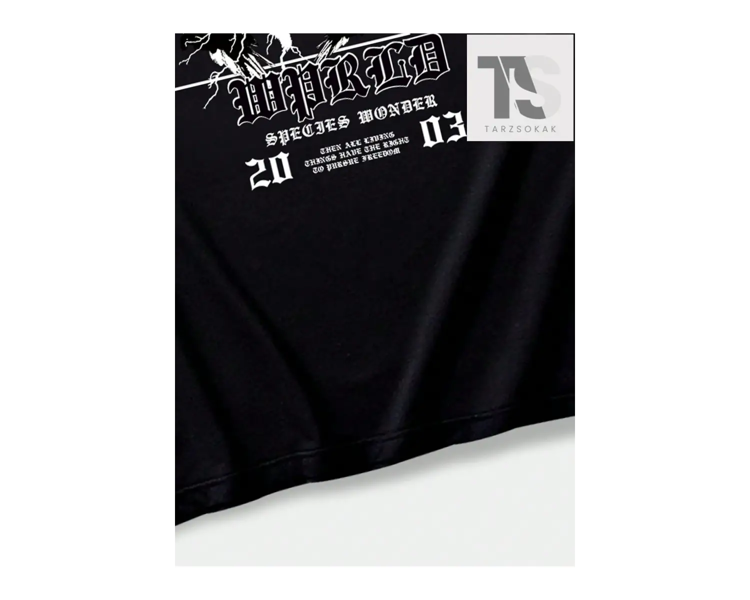 Goth Erkek Slogan Baskılı Yuvarlak Yaka T-Shirt