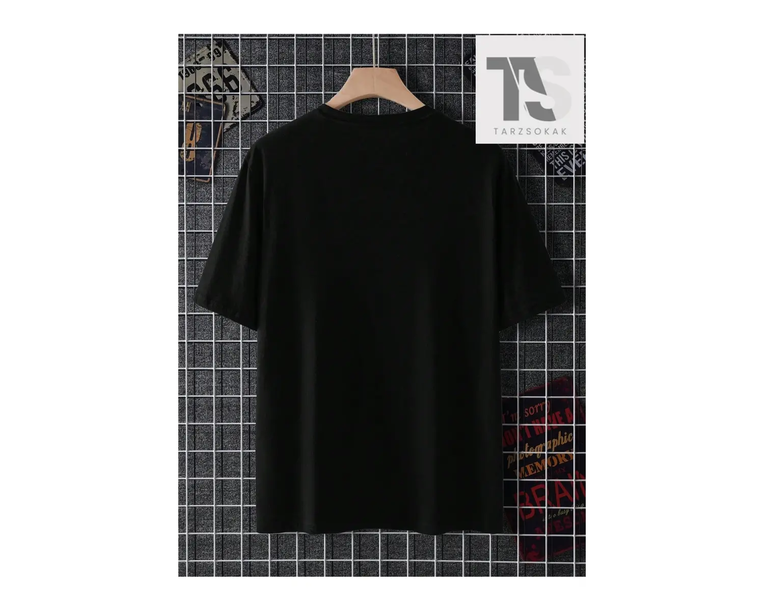 Goth Erkek Sloganlı ve İskelet Baskılı Tişört