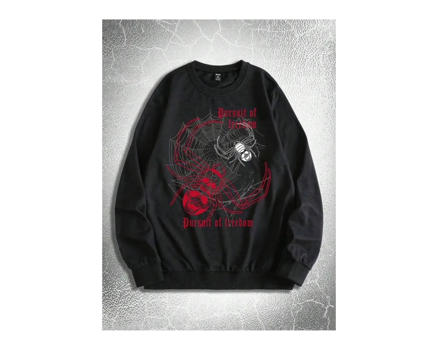 Goth Guys Slogan & Skull Print Pullover Siyah